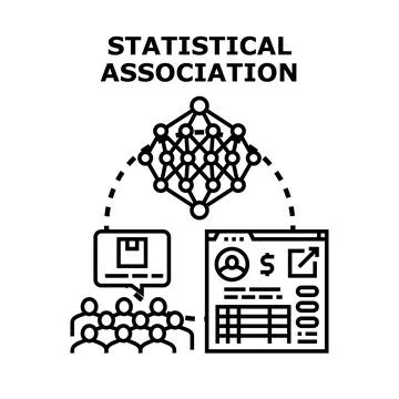 Statistical association analyzing people and data connections Stock Illustration