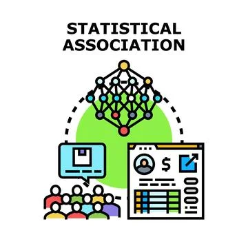 Statistical association analyzing people and data connections Stock Illustration