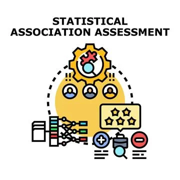 Statistical association assessment analyzing data relationships イラスト素材