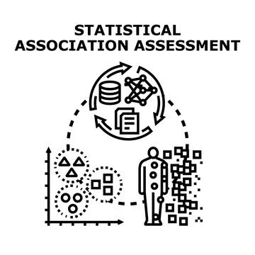 Statistical association assessment analyzing data health research イラスト素材