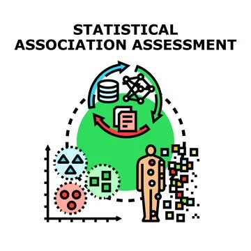 Statistical association assessment analyzing data health research 스톡 일러스트