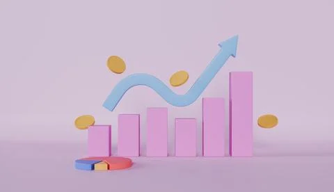 Statistical chart and arrow for business investment and exchange trader Stock Illustration