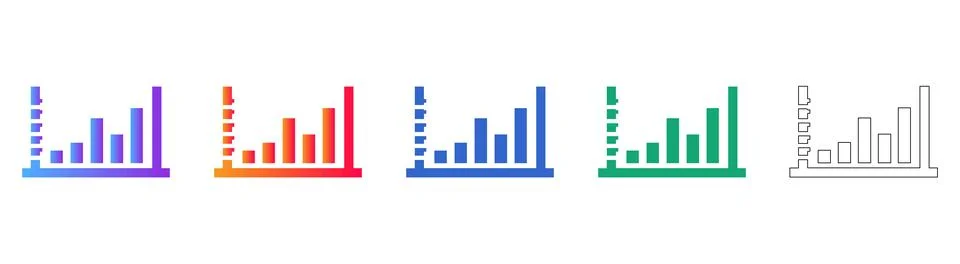 Statistical Chart Axis Icons Stock Illustration