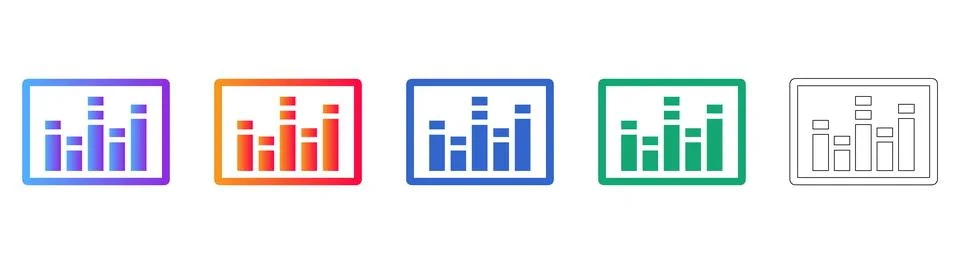 Statistical Chart Dashboard Icons Stock Illustration