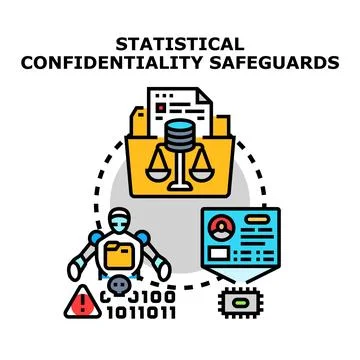 Statistical confidentiality safeguards for data protection and privacy Stock Illustration