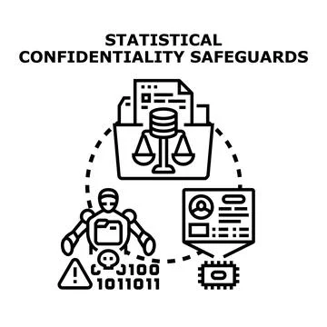 Statistical confidentiality safeguards for data protection and privacy Stock Illustration
