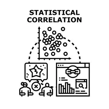Statistical correlation concept comparing data insights Stock Illustration