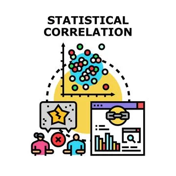 Statistical correlation concept comparing data insights Stock Illustration