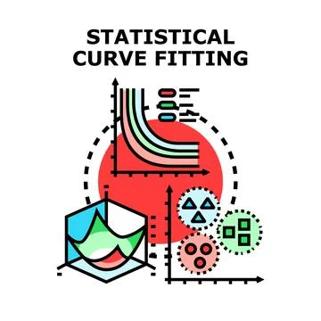 Statistical curve fitting in data analysis and modeling Stock Illustration