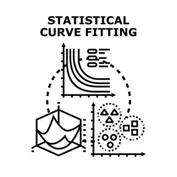 Statistical curve fitting in data analysis and modeling Stock Illustration