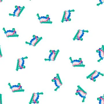 Statistical data analysis isometric icon seamless pattern Stock Illustration