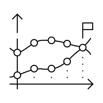 Statistical data analysis line icon vector illustration Stock Illustration