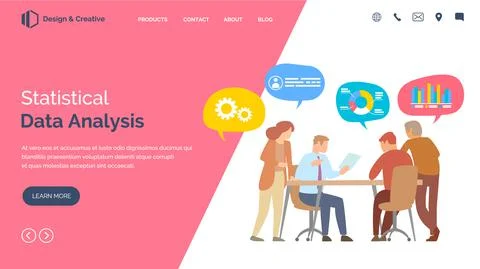 Statistical data analysis. People analyzing growth charts. Business data Stock Illustration