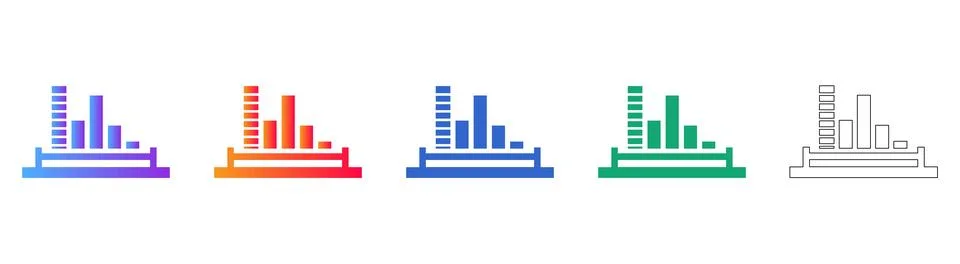 Statistical Data Bar Chart Icons Stock Illustration