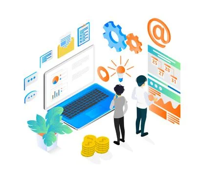 Statistical data business idea Stock Illustration