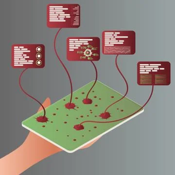 Statistical data coronavirus. Virus Infection statistic informations in the form Illustrazione stock