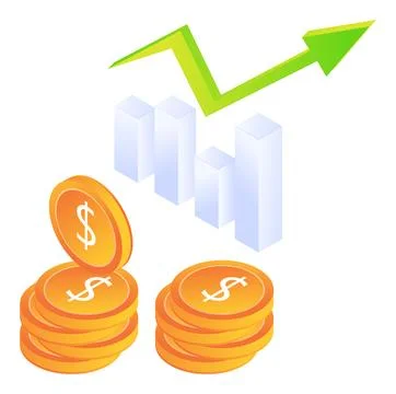 Statistical data on the growth of currency values Stock Illustration