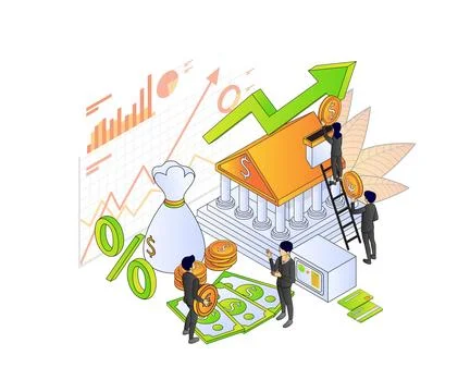 Statistical data on the increase in the value of money Stock Illustration