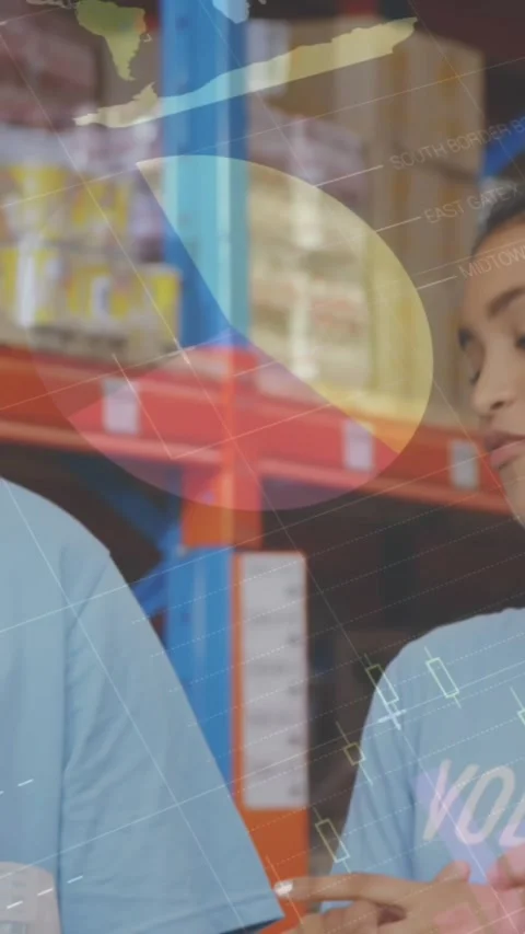 Statistical data processing over diverse male and female volunteers checking Stock Footage 342612407