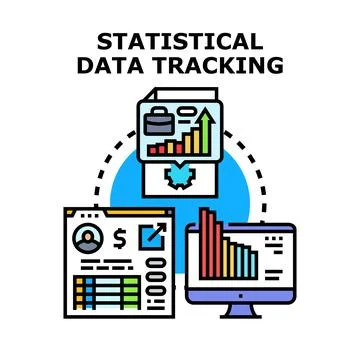Statistical data tracking and analysis concept illustration Stock Illustration