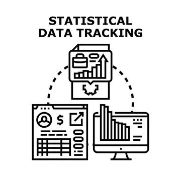 Statistical data tracking and analysis concept illustration Stock Illustration