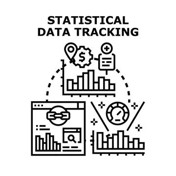 Statistical data tracking and analytics concept 库存插图