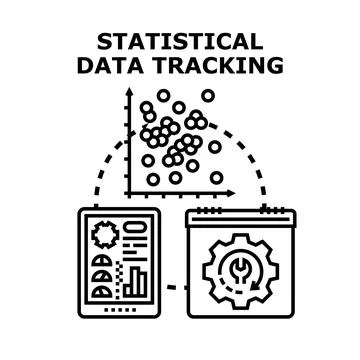 Statistical data tracking and analytics concept Illustrazione stock