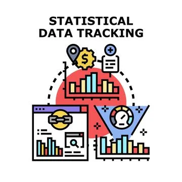 Statistical data tracking and analytics concept Stock Illustration