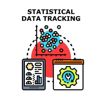 Statistical data tracking and analytics concept Stock Illustration