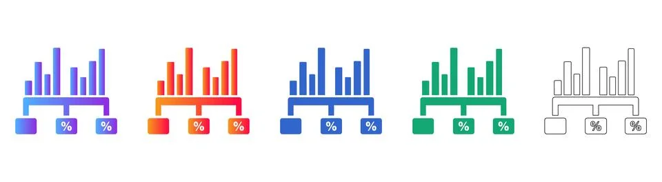 Statistical Data Tree Diagram Icons Illustrazione stock