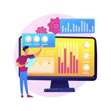 Statistical data vector concept metaphor. Stock Illustration