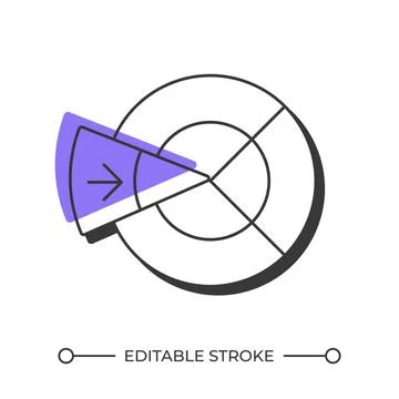 Statistical diagram offset shadow line icon Stock Illustration