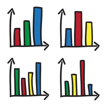 Statistical diagrams coordinate system bars doodle graphics infographic vecto Stock Illustration