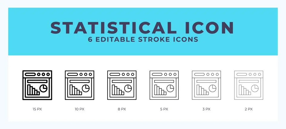 Statistical editable line icon. Vector illustration with different stroke. 스톡 일러스트