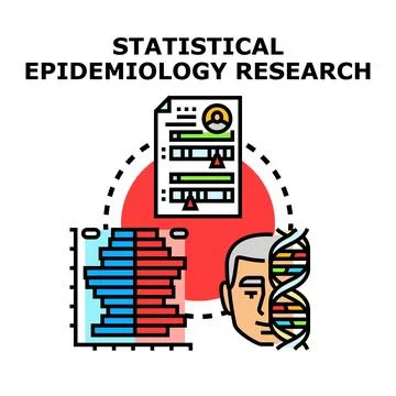Statistical epidemiology research methods and data analysis Stock Illustration