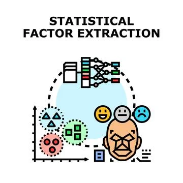 Statistical factor extraction data analysis vector concept Stock Illustration