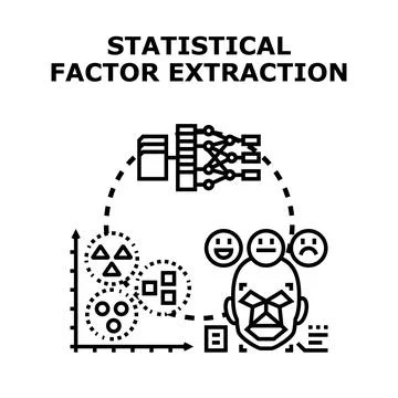 Statistical factor extraction data analysis vector concept Stock Illustration