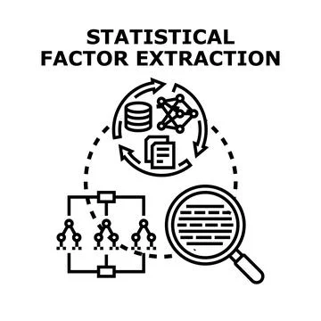 Statistical factor extraction process for data analysis Stock Illustration