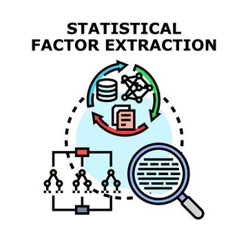 Statistical factor extraction process for data analysis Stock Illustration