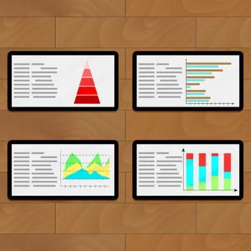 Statistical file on tablets Stock Illustration