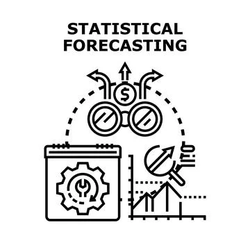 Statistical forecasting concept exploring future business opportunities Stock Illustration