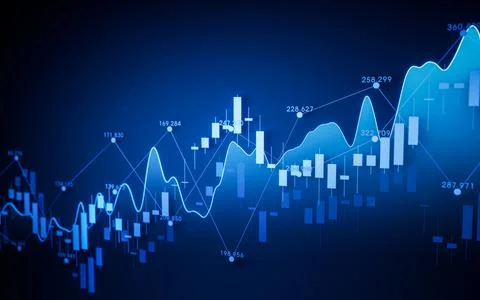 Statistical graph with business finance concept, 3d rendering. Stock Illustration