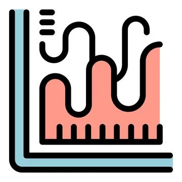 Statistical graph showing progress with fluctuating line chart Stock Illustration