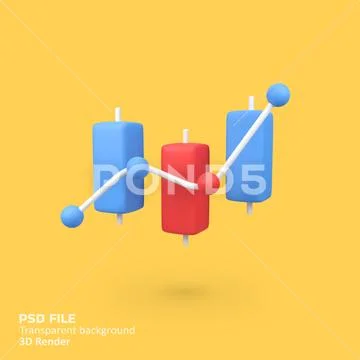 Statistical graphic report isolated 3d render icon illustration PSD Template