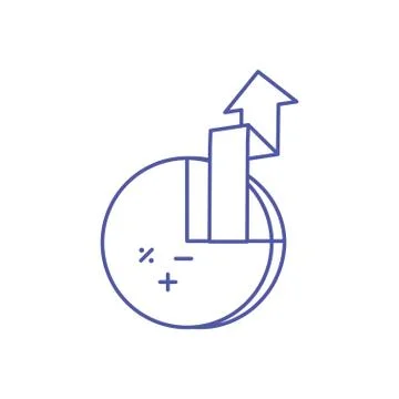 Statistical graphics circular with arrow up Stock Illustration