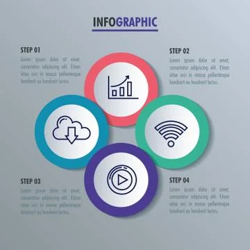 Statistical infographic with set icons Stock Illustration