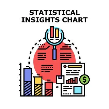 Statistical insights chart analyzing business data metrics Stock Illustration