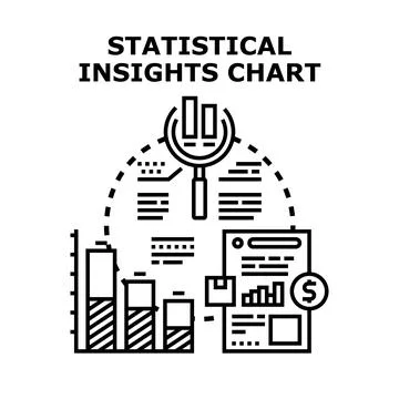 Statistical insights chart analyzing business data metrics Stock Illustration