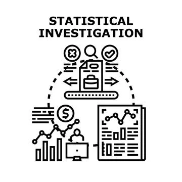 Statistical investigation process performing data analysis and research 库存插图