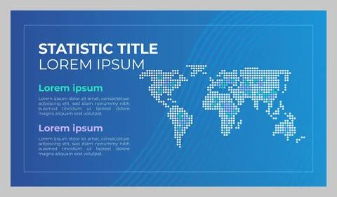 Statistical map presentation slide template Illustrazione stock